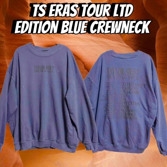 OFFICIAL RARE Taylor Swift Eras Tour Exclusive Blue Crewneck Size Large - Picture 1 of 8